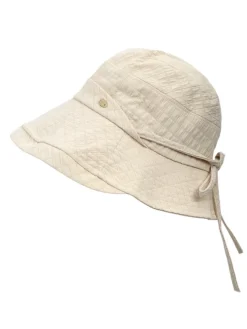 Kremowy kapelusz damski Aurelia – letni bucket hat z poliestru