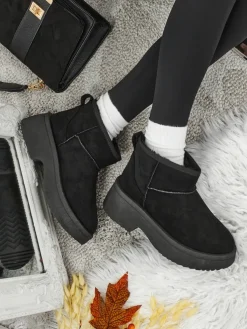 Krótkie buty a'la śniegowce damskie Liorah