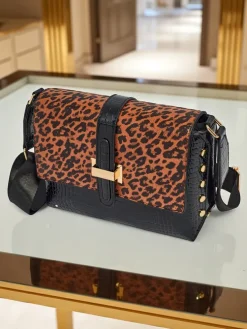 Lakierowana mała damska torebka z eko skóry Panthere Mist