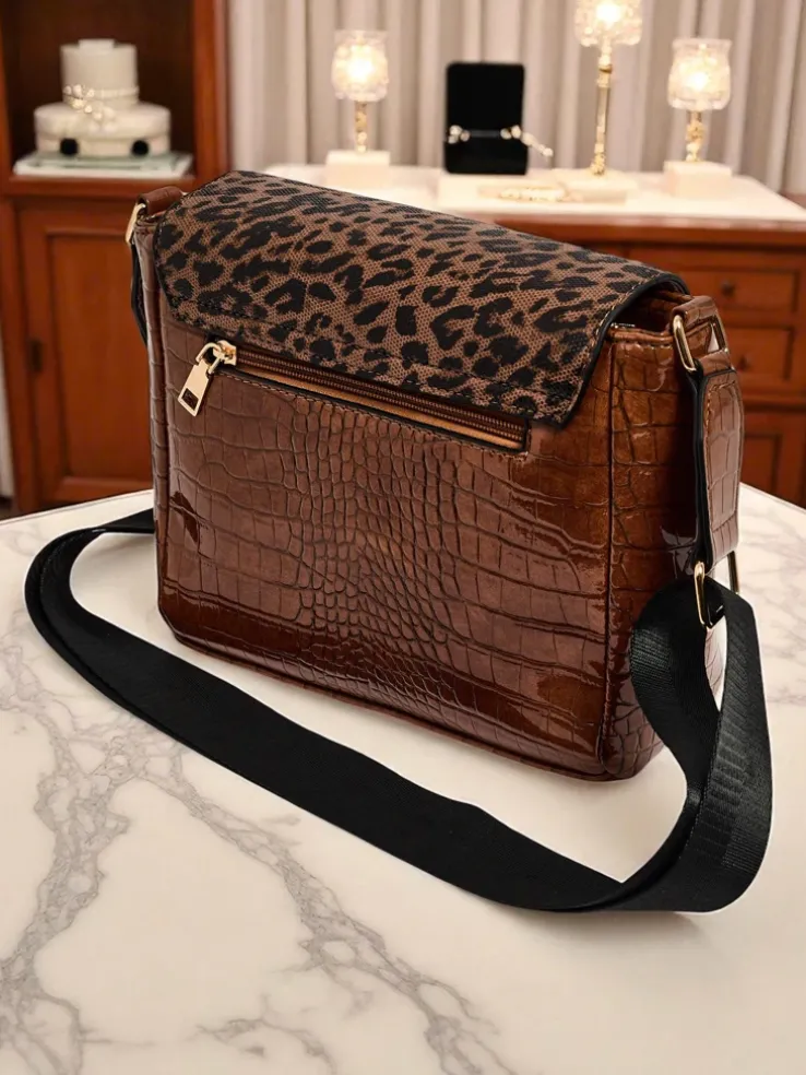 Lakierowana mała damska torebka z eko skóry Sable Arc