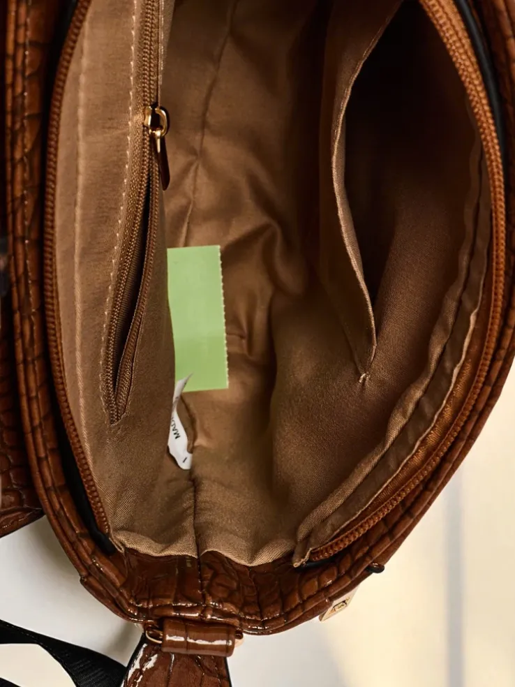 Lakierowana mała damska torebka z eko skóry Sable Arc