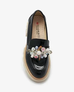 Livia Elegante - Czarne Luksusowe Mokasyny na Płaskim Obcasie