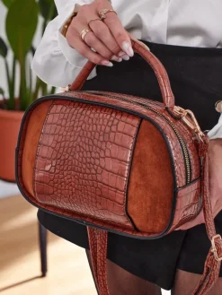 Mała damska torebka z eko skóry lakierowanej Lunar Space