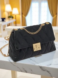 Mała pikowana torebka z miękkiej eko skóry Frost Ember