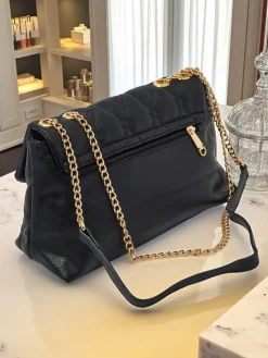 Mała pikowana torebka z miękkiej eko skóry Frost Ember