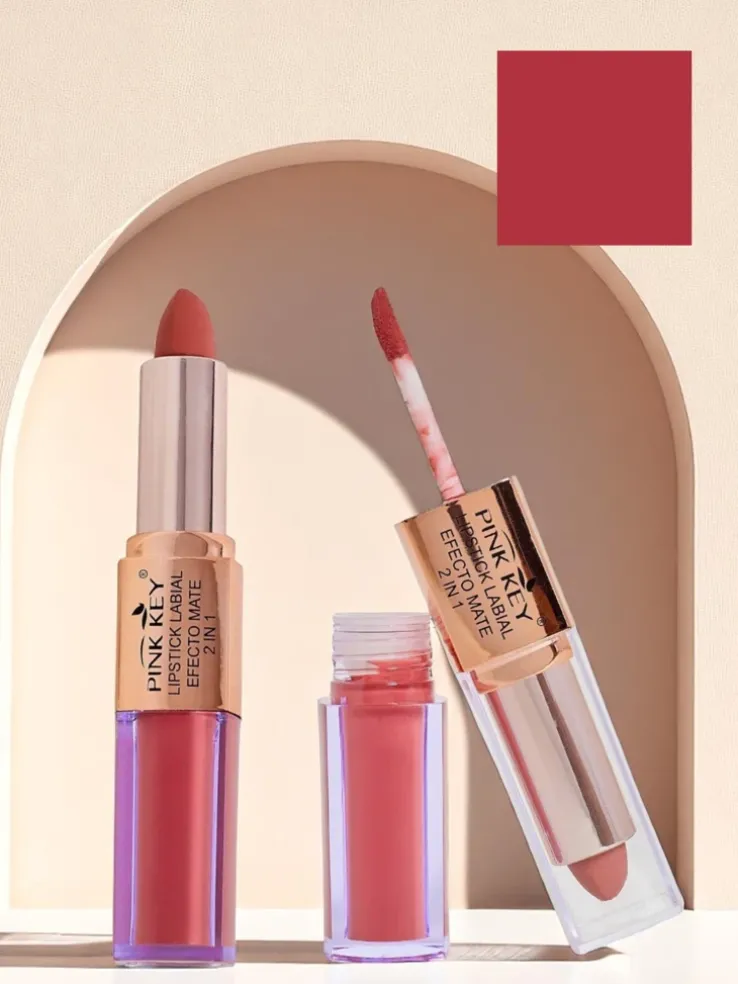 Matowa pomadka do ust w sztyfcie i w płynie 2w1 Cherry Mocha