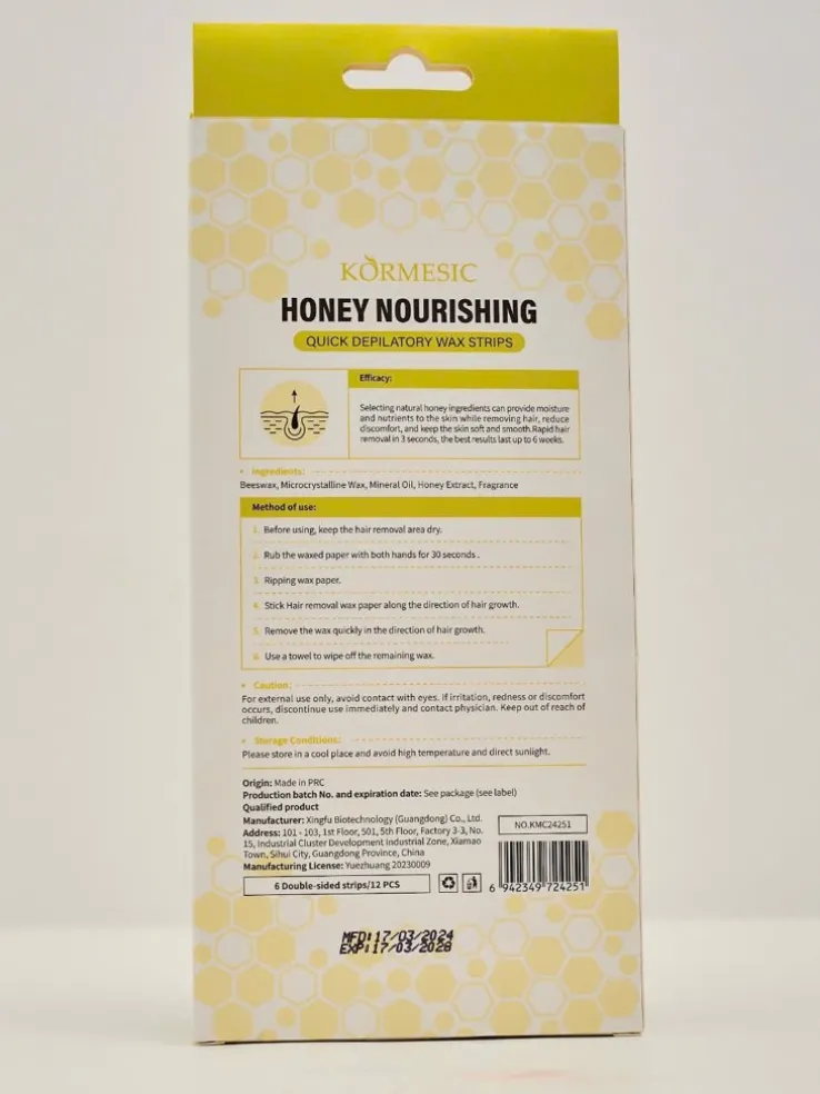 Miodowe plastry z woskiem do depilacji ciała 12 szt.