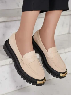 Moccasin Giulia Beżowy z Ekoskóry