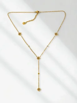 Naszyjnik Lariat Stella Aurelia pozłacany z motywem gwiazd