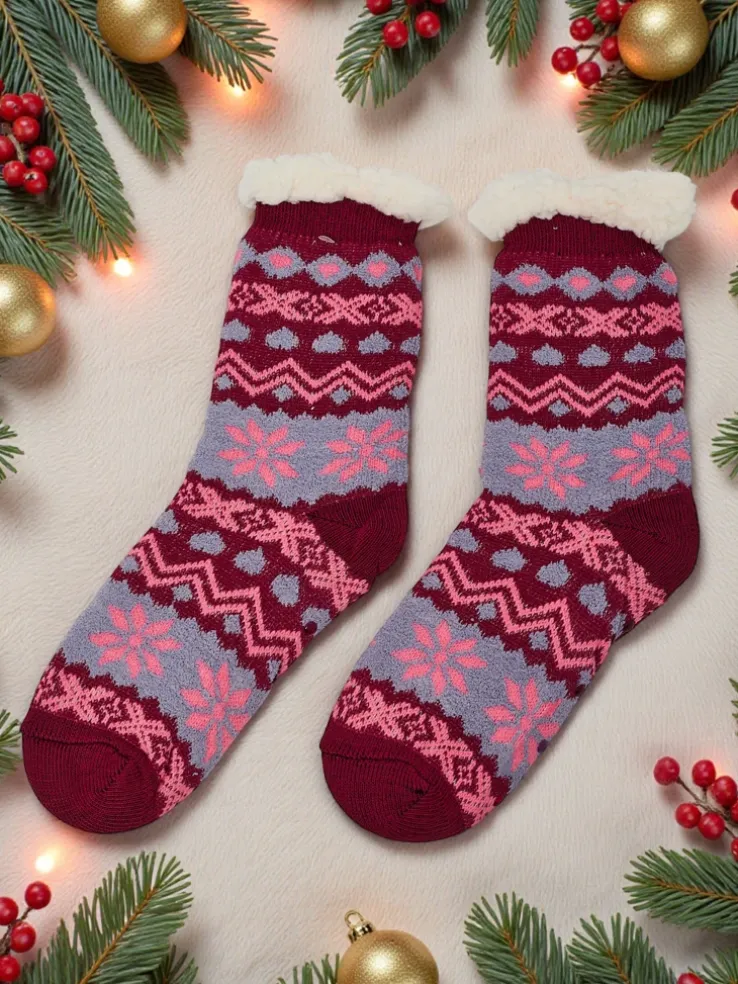 Ocieplane świąteczne damskie skarpetki WinterJoy