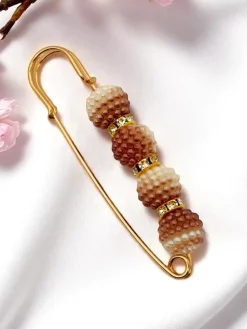 Ozdobna broszka damska z perełkami Four Pearls