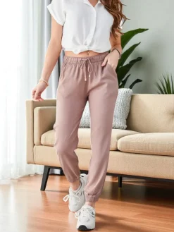 Pantaloni in Eleganza Lyocell Brązowy