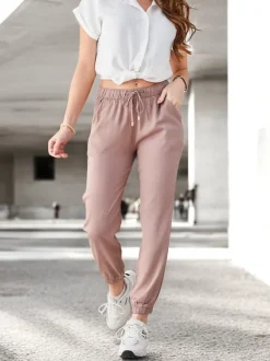 Pantaloni in Eleganza Lyocell Brązowy