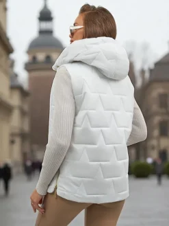 Pikowana kamizelka damska z kapturem Ash Crown