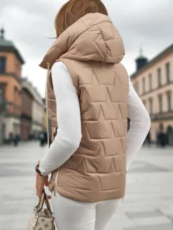 Pikowana kamizelka damska z kapturem Ash Crown