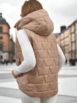 Pikowana kamizelka damska z kapturem Crimson Haze