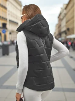 Pikowana kamizelka damska z kapturem Crimson Haze