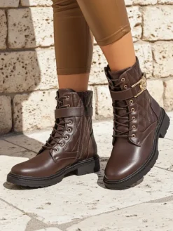 Pikowane botki damskie z ekologicznej skóry Sable Rose