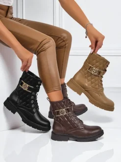 Pikowane botki damskie z ekologicznej skóry Sable Rose