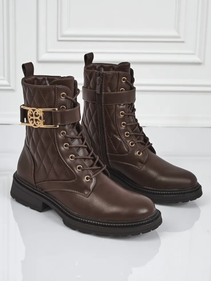 Pikowane botki damskie z ekologicznej skóry Sable Rose