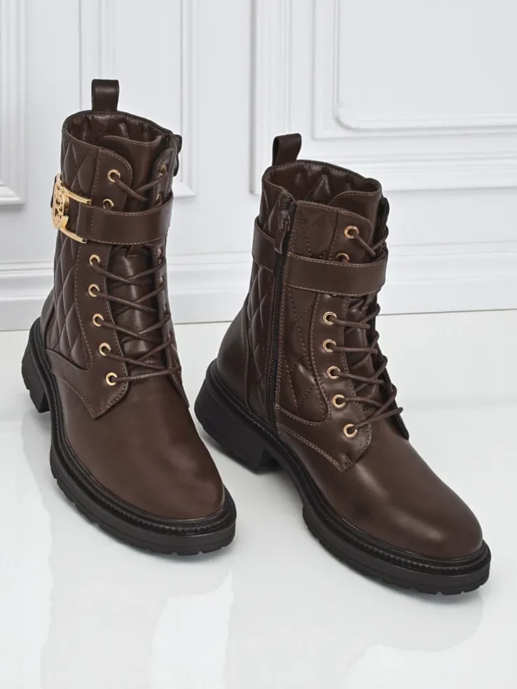 Pikowane botki damskie z ekologicznej skóry Sable Rose