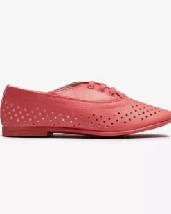 Różowe dziecięce mokasyny ażurowe Janno- Obuwie