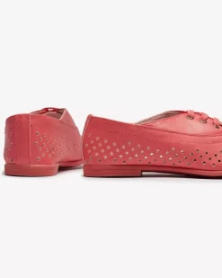 Różowe dziecięce mokasyny ażurowe Janno- Obuwie