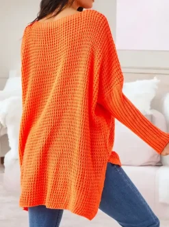 Royalfashion Akrylowy damski sweter dzianinowy z napisami