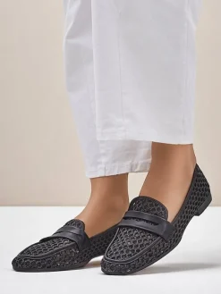 Royalfashion Ażurowe damskie mokasyny Azuros