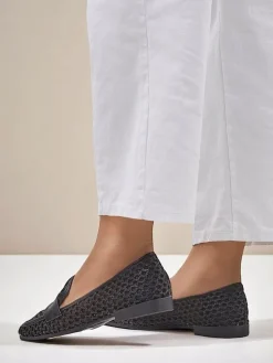 Royalfashion Ażurowe damskie mokasyny Azuros