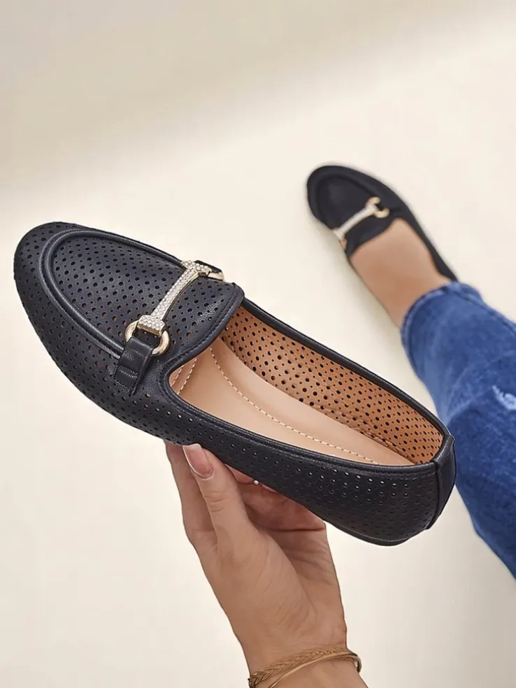 Royalfashion Ażurowe damskie mokasyny Rafalle