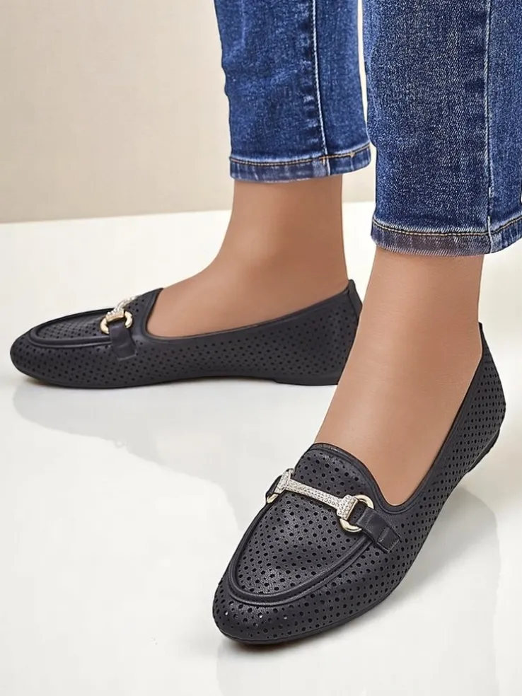 Royalfashion Ażurowe damskie mokasyny Rafalle