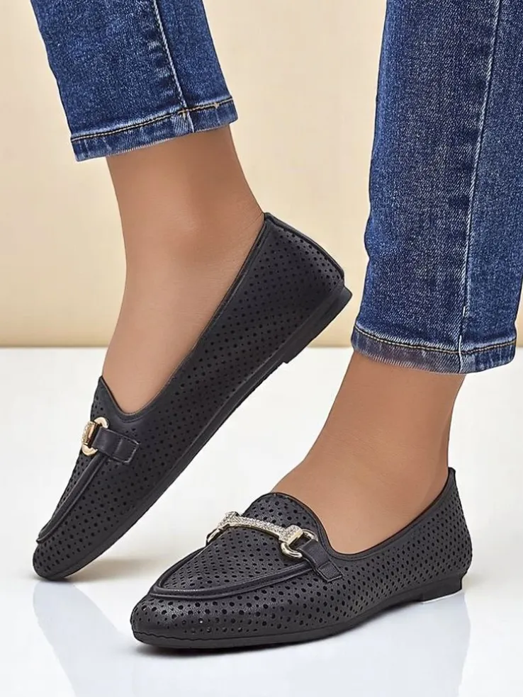 Royalfashion Ażurowe damskie mokasyny Rafalle