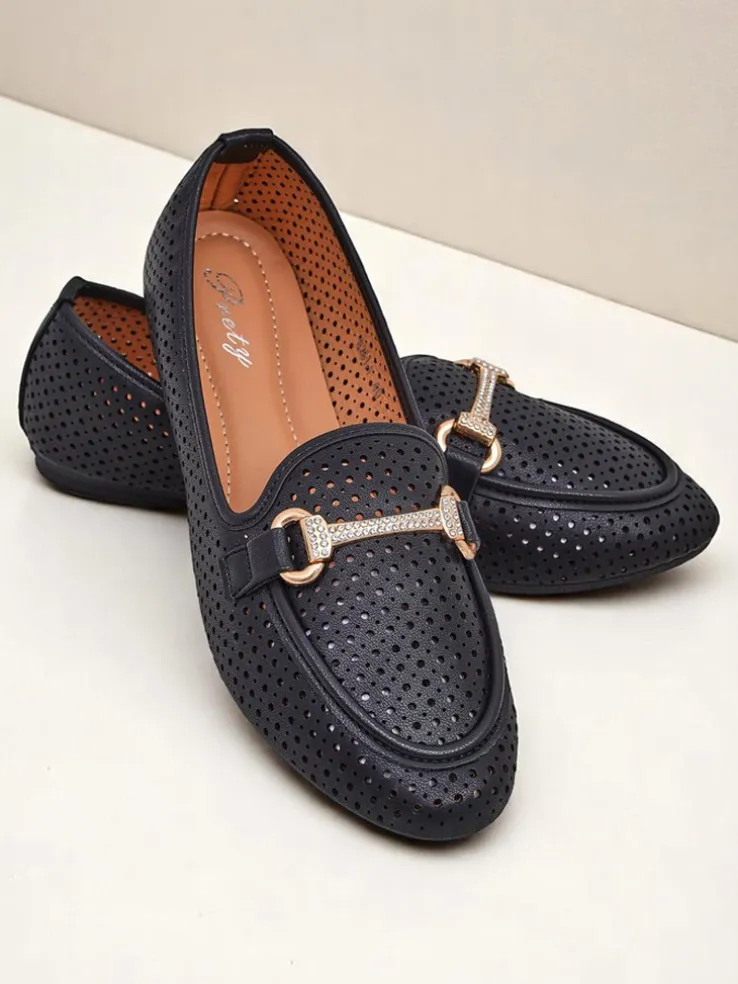 Royalfashion Ażurowe damskie mokasyny Rafalle