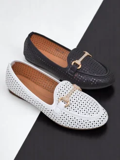 Royalfashion Ażurowe damskie mokasyny Rafalle