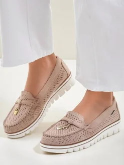 Royalfashion Ażurowe damskie mokasyny Elissas