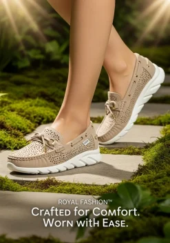 Royalfashion Ażurowe damskie mokasyny Elissas