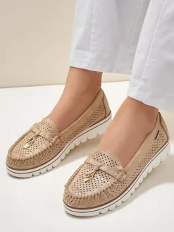 Royalfashion Ażurowe damskie mokasyny Elissas