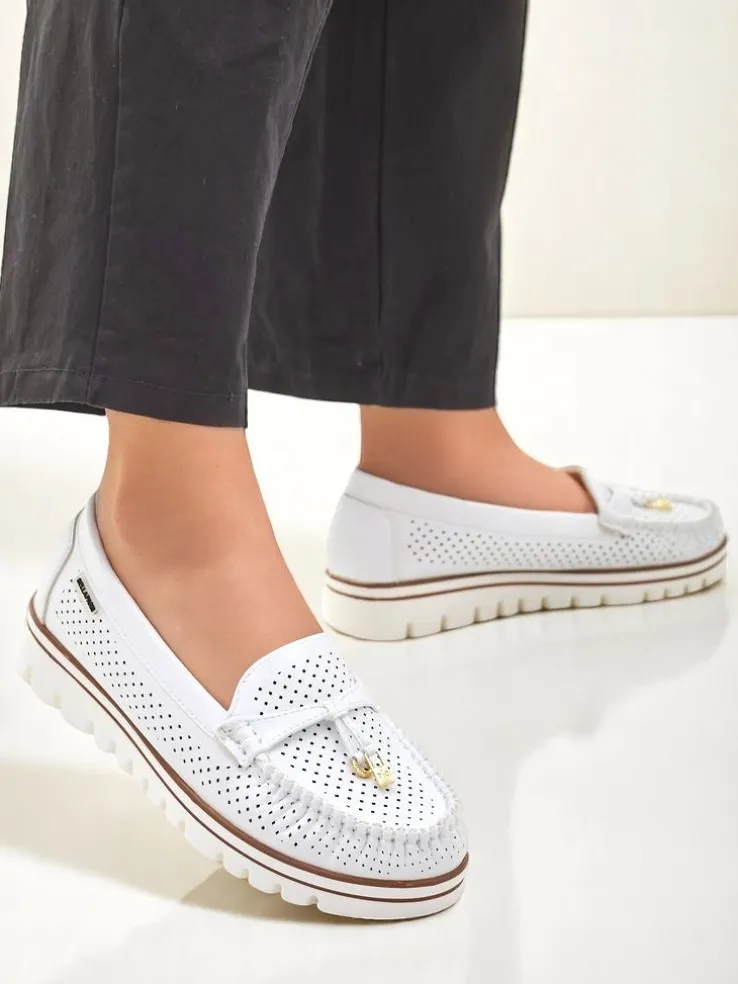 Royalfashion Ażurowe damskie mokasyny Elissas