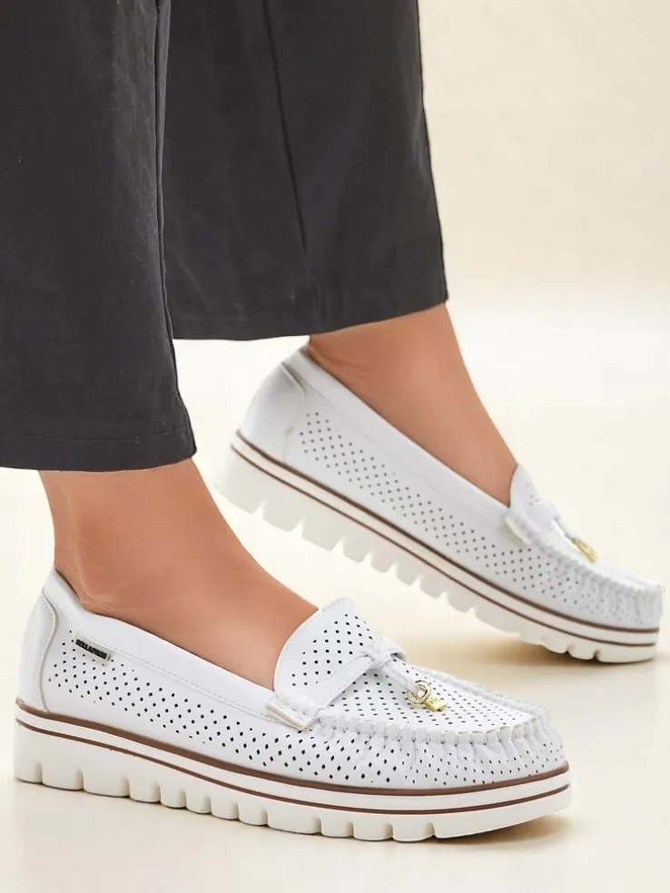 Royalfashion Ażurowe damskie mokasyny Elissas