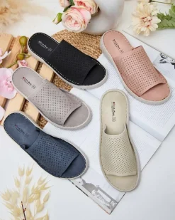 Royalfashion Ażurowe klapki damskie Ererra