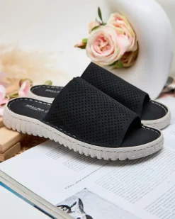 Royalfashion Ażurowe klapki damskie Ererra