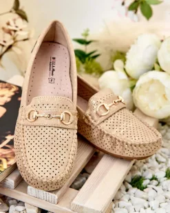 Royalfashion Ażurowe mokasyny damskie Mill