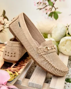 Royalfashion Ażurowe mokasyny damskie Mill