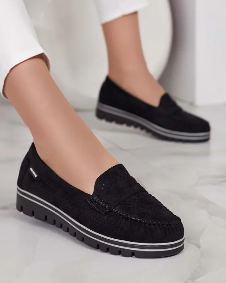 Royalfashion Ażurowe mokasyny damskie Leteller