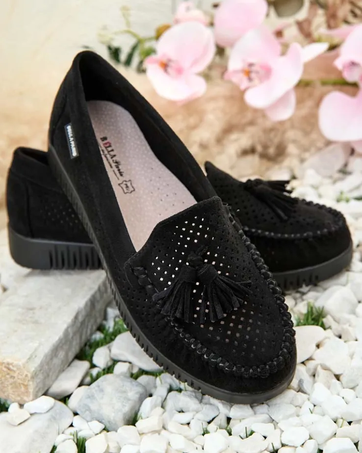 Royalfashion Ażurowe mokasyny damskie Molaffa