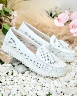 Royalfashion Ażurowe mokasyny damskie Molaffa