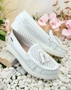 Royalfashion Ażurowe mokasyny damskie Molaffa