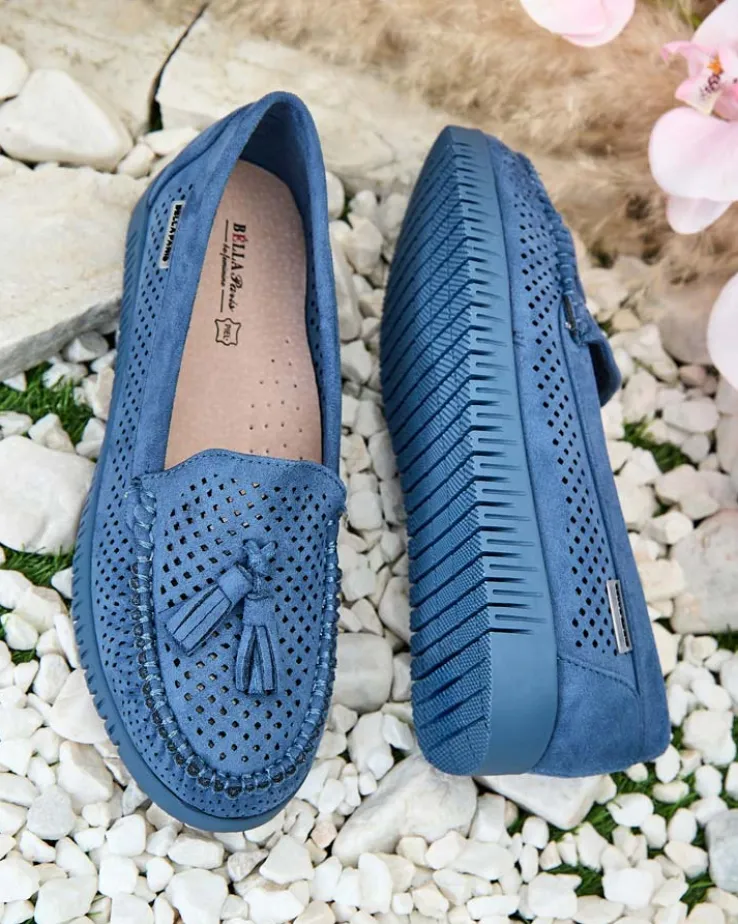 Royalfashion Ażurowe mokasyny damskie Molaffa