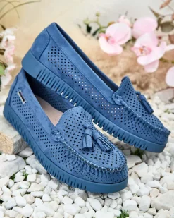 Royalfashion Ażurowe mokasyny damskie Molaffa